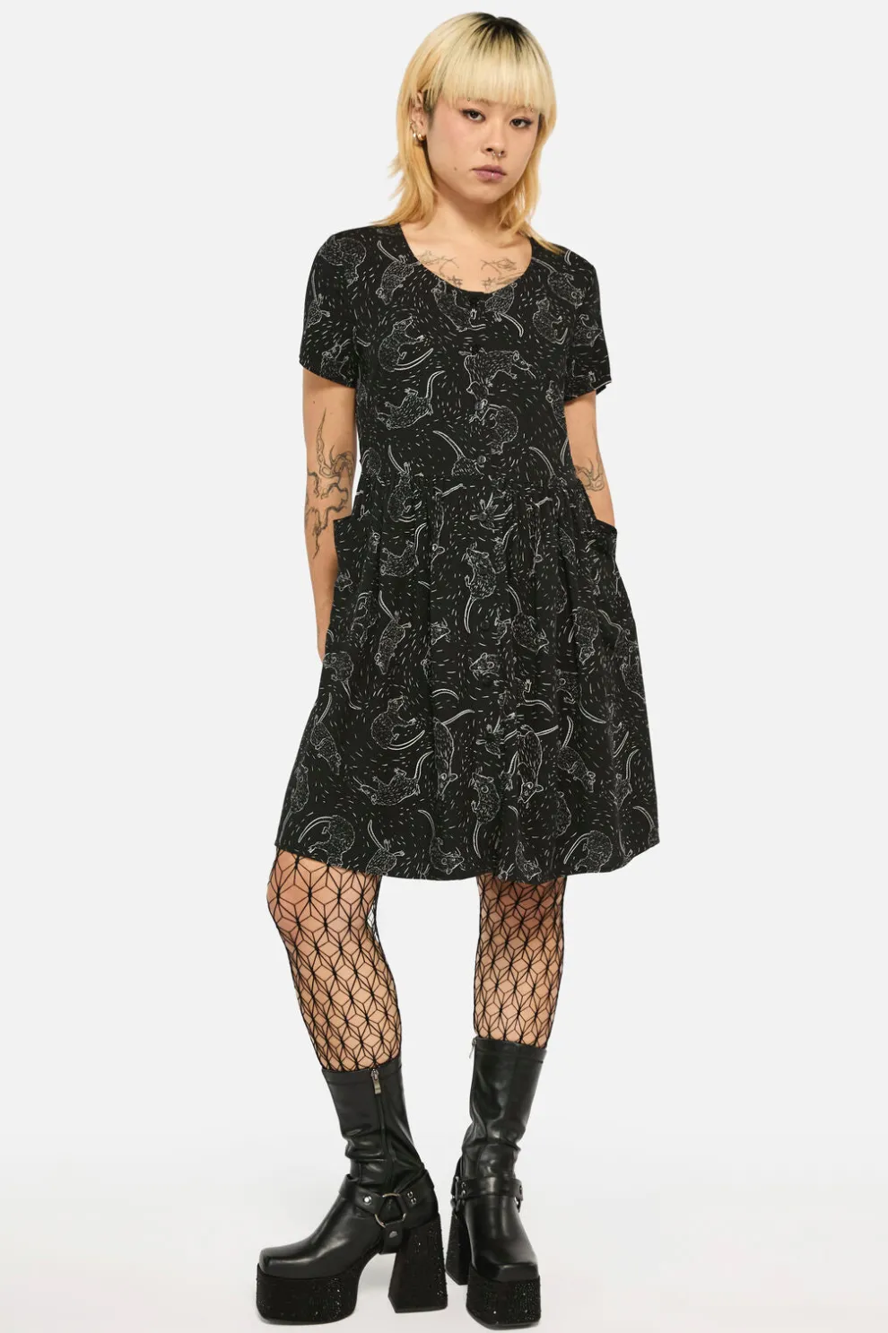 Ratbag Short Sleeved Grunge Dress