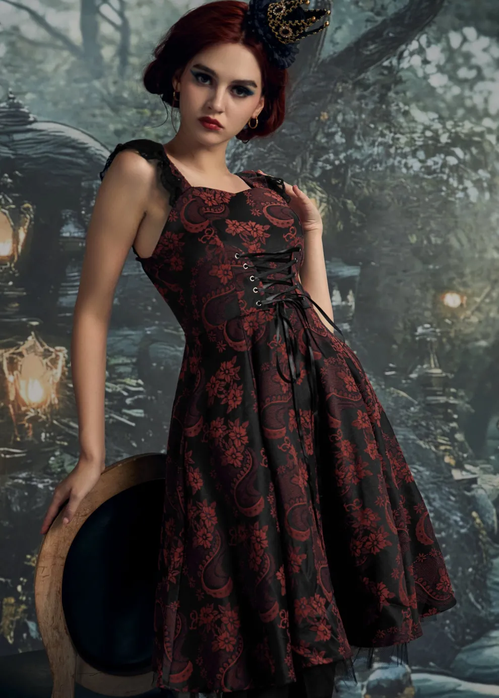 Red Byzantine Swing Dress