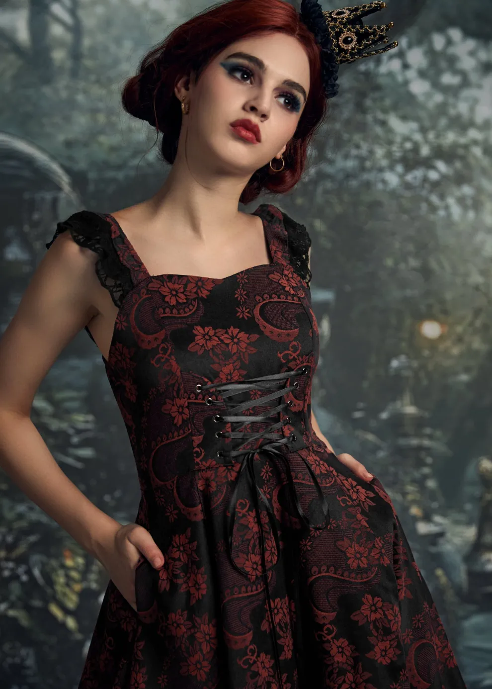 Red Byzantine Swing Dress