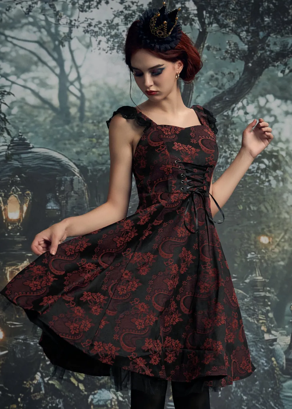 Red Byzantine Swing Dress