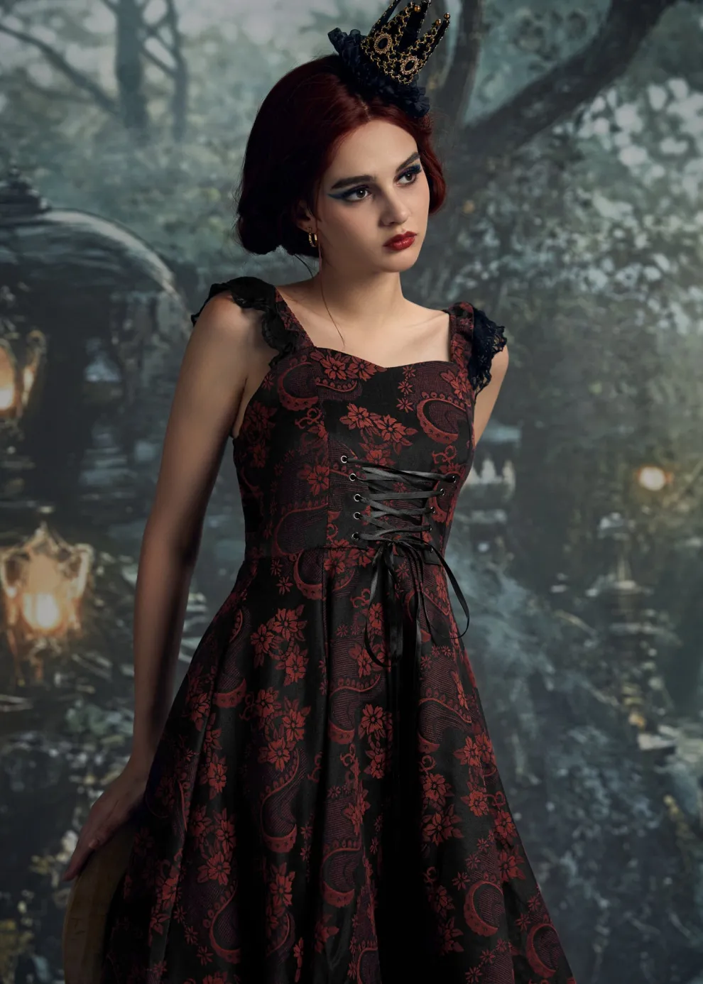 Red Byzantine Swing Dress