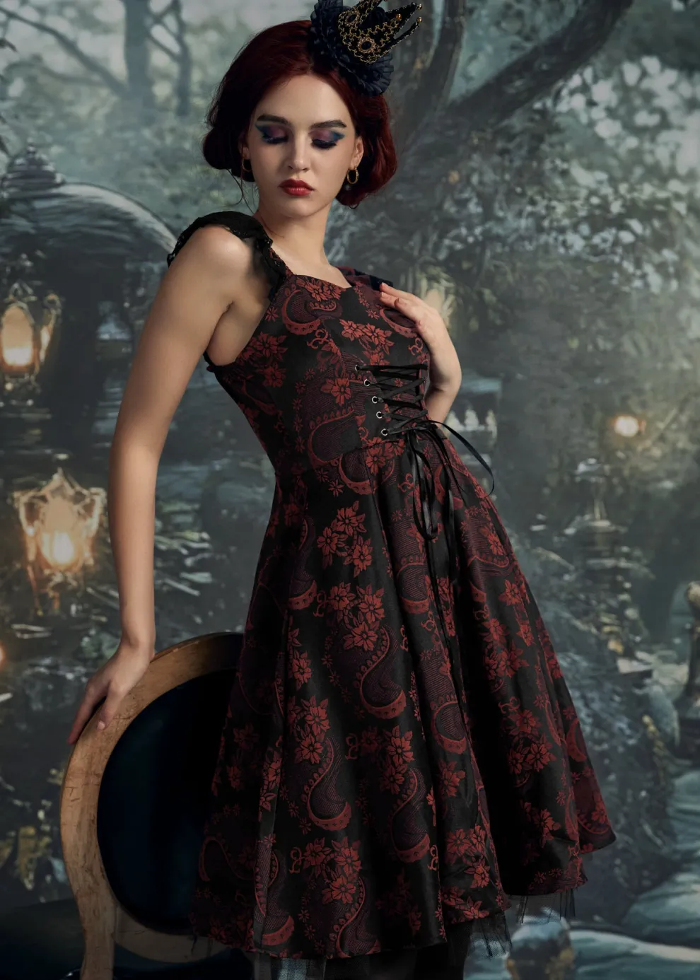 Red Byzantine Swing Dress
