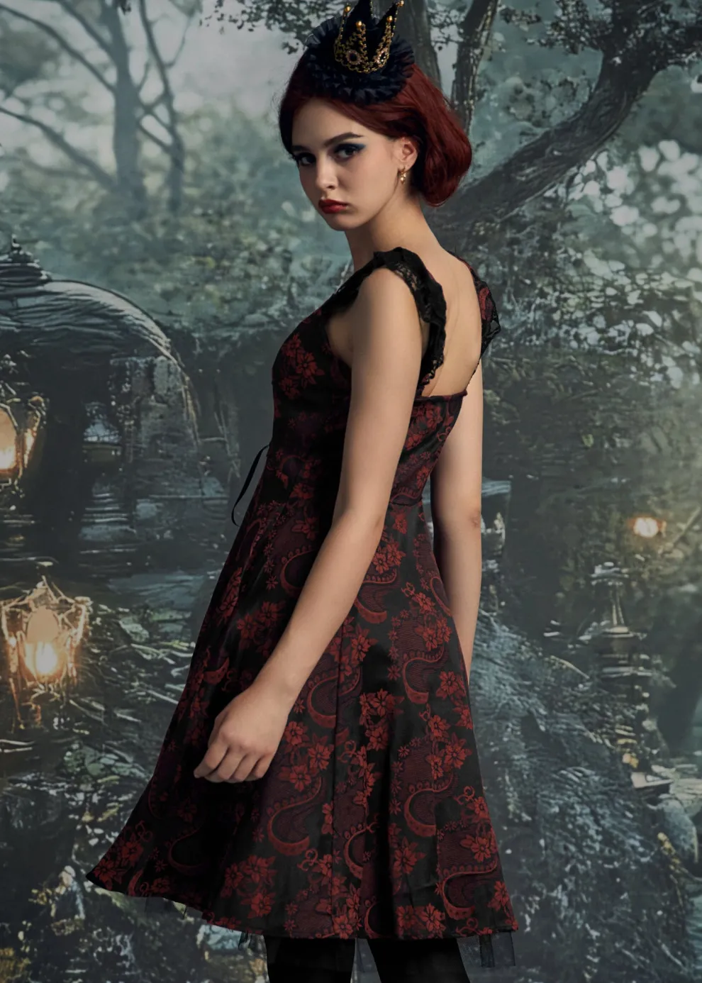 Red Byzantine Swing Dress