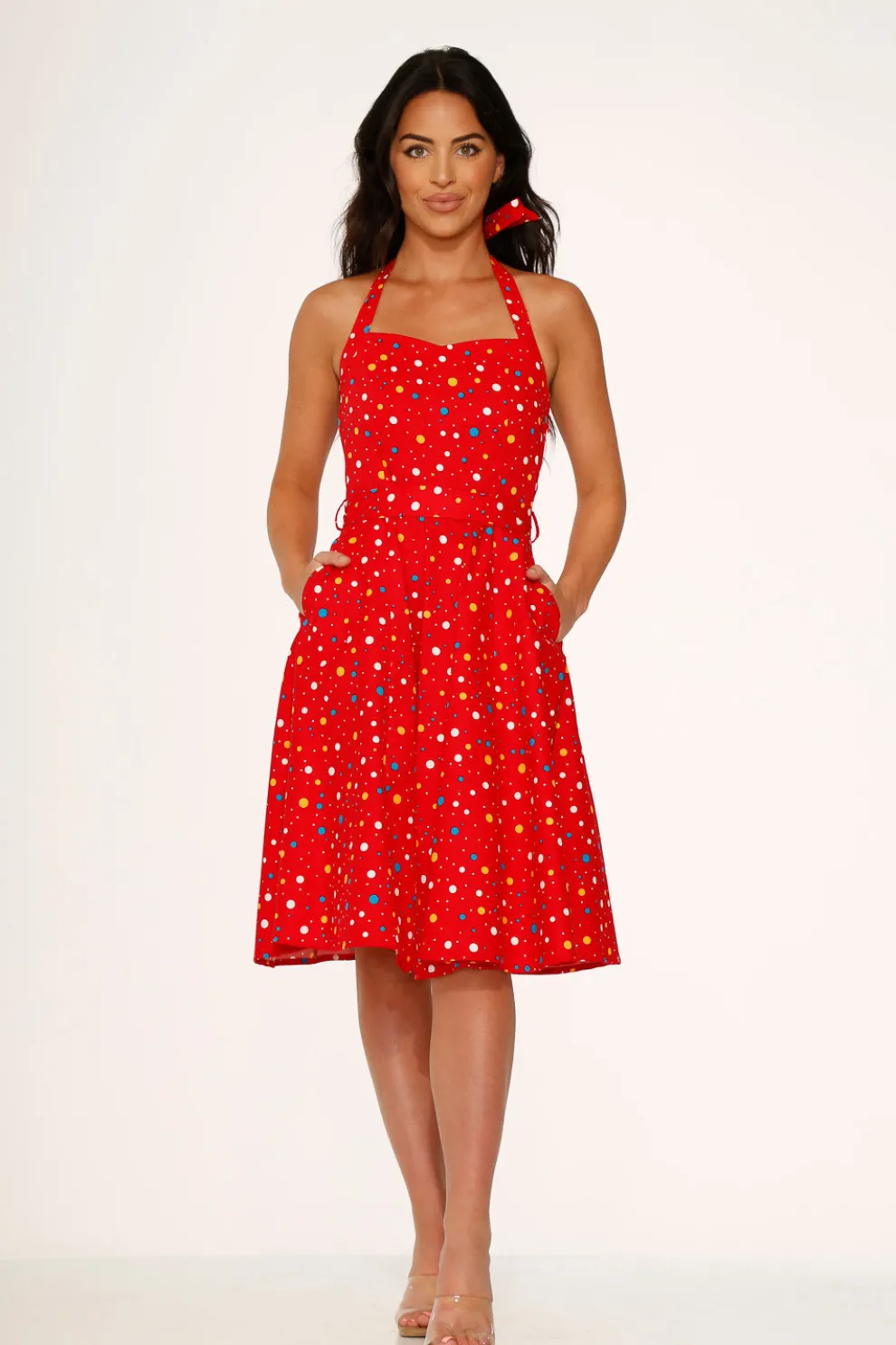 Red Candy Halter Swing Dress