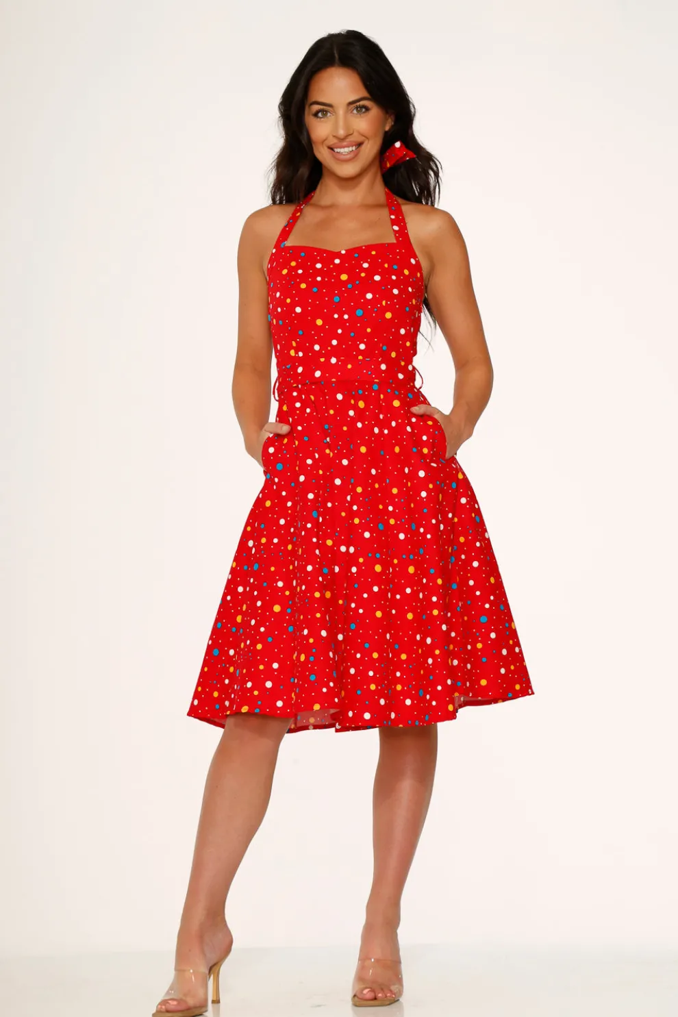 Red Candy Halter Swing Dress