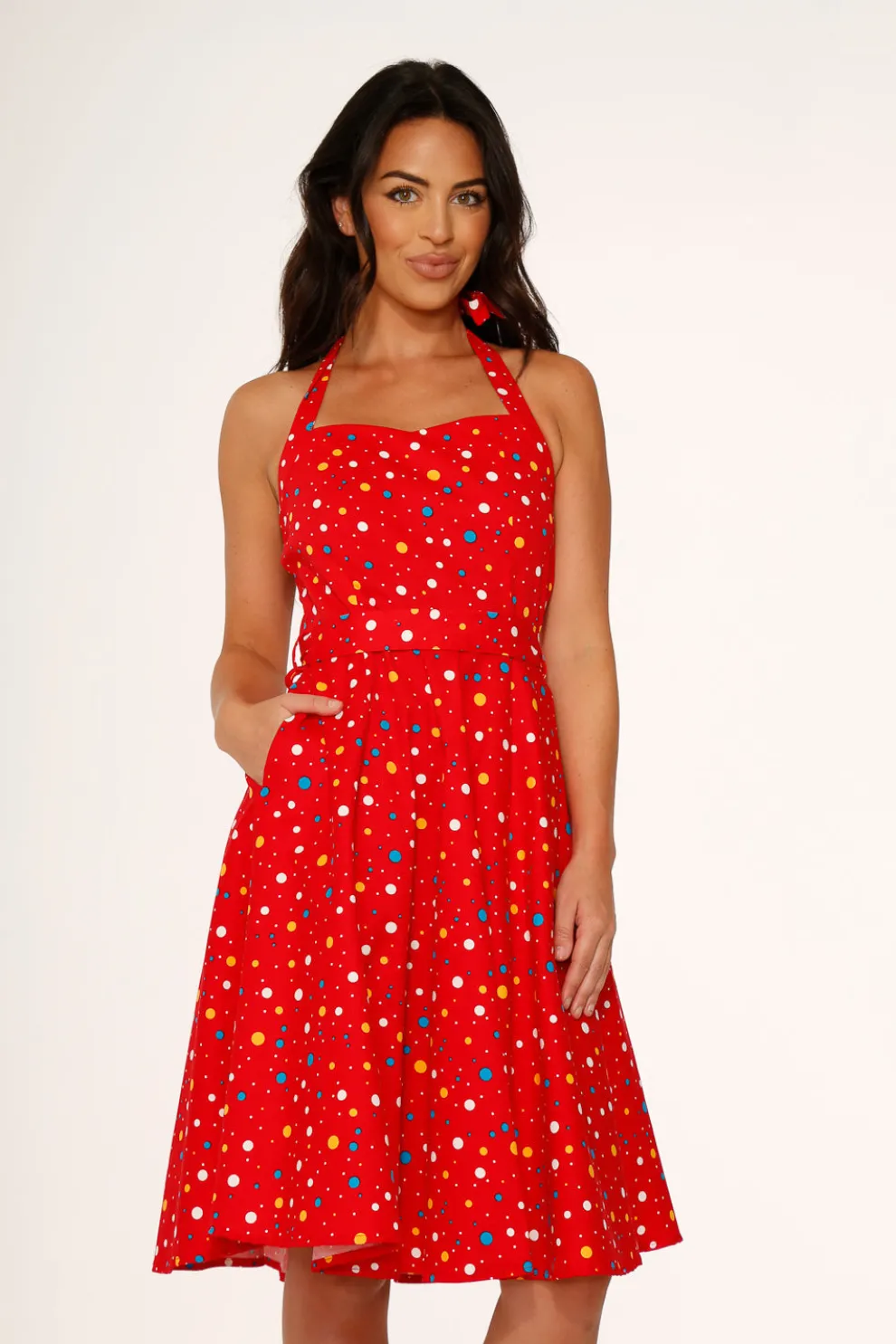 Red Candy Halter Swing Dress