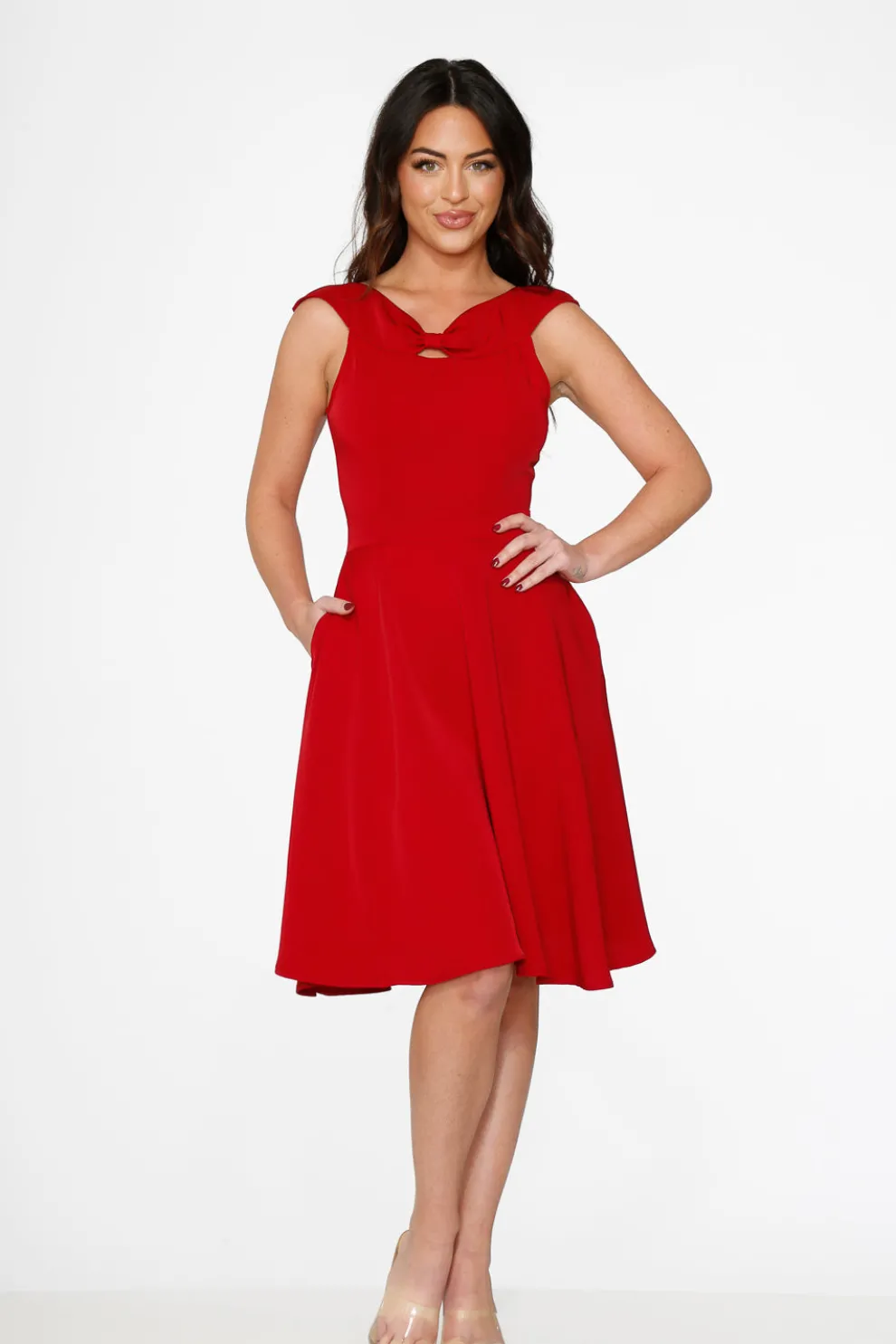 Red Occasional Swing Dress