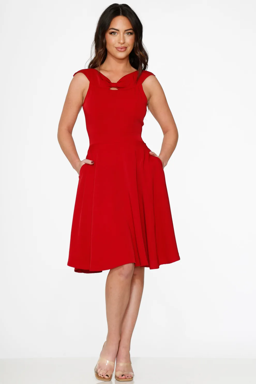 Red Occasional Swing Dress