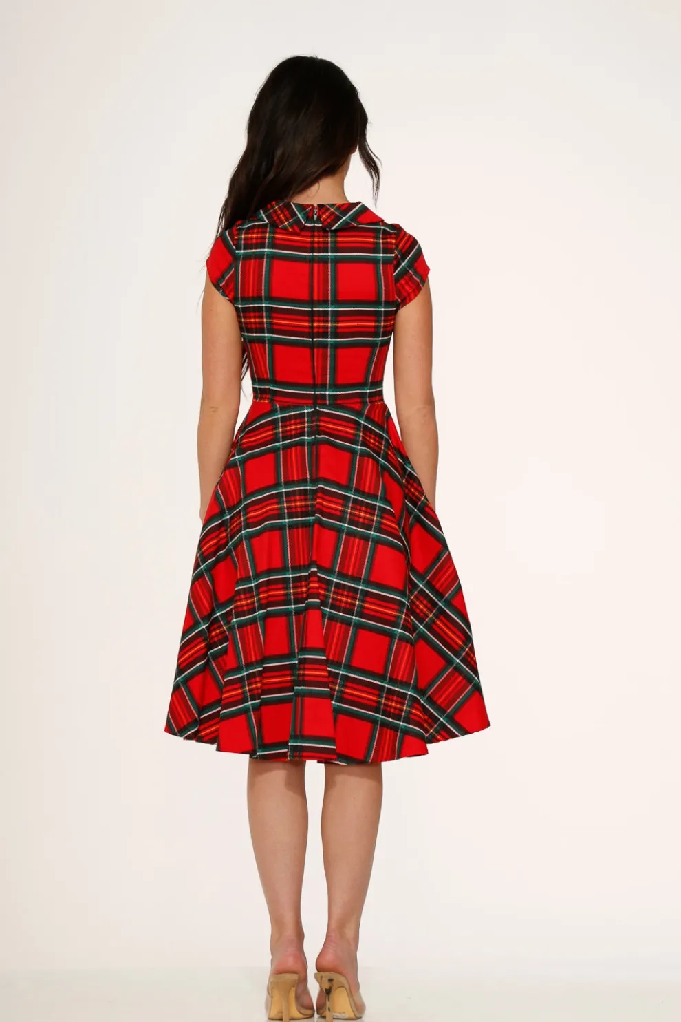 Red Plaid Swing Dress