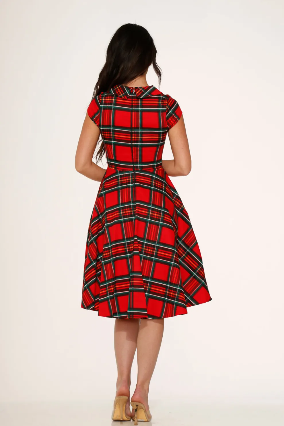 Red Plaid Swing Dress