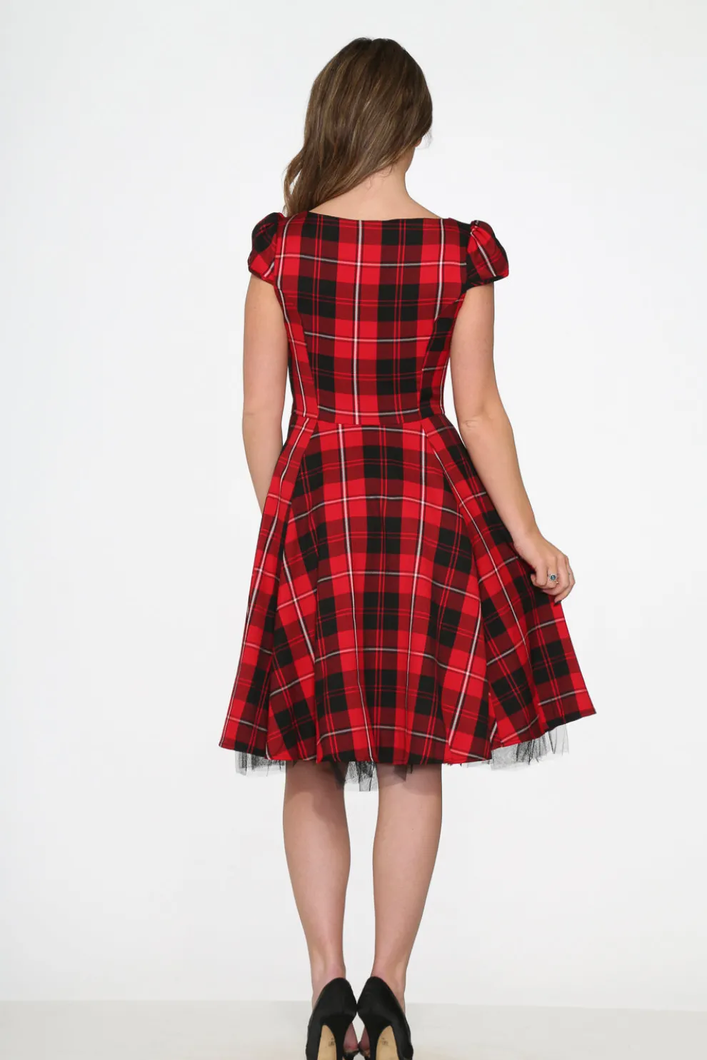 Red Plaid Swing Dress