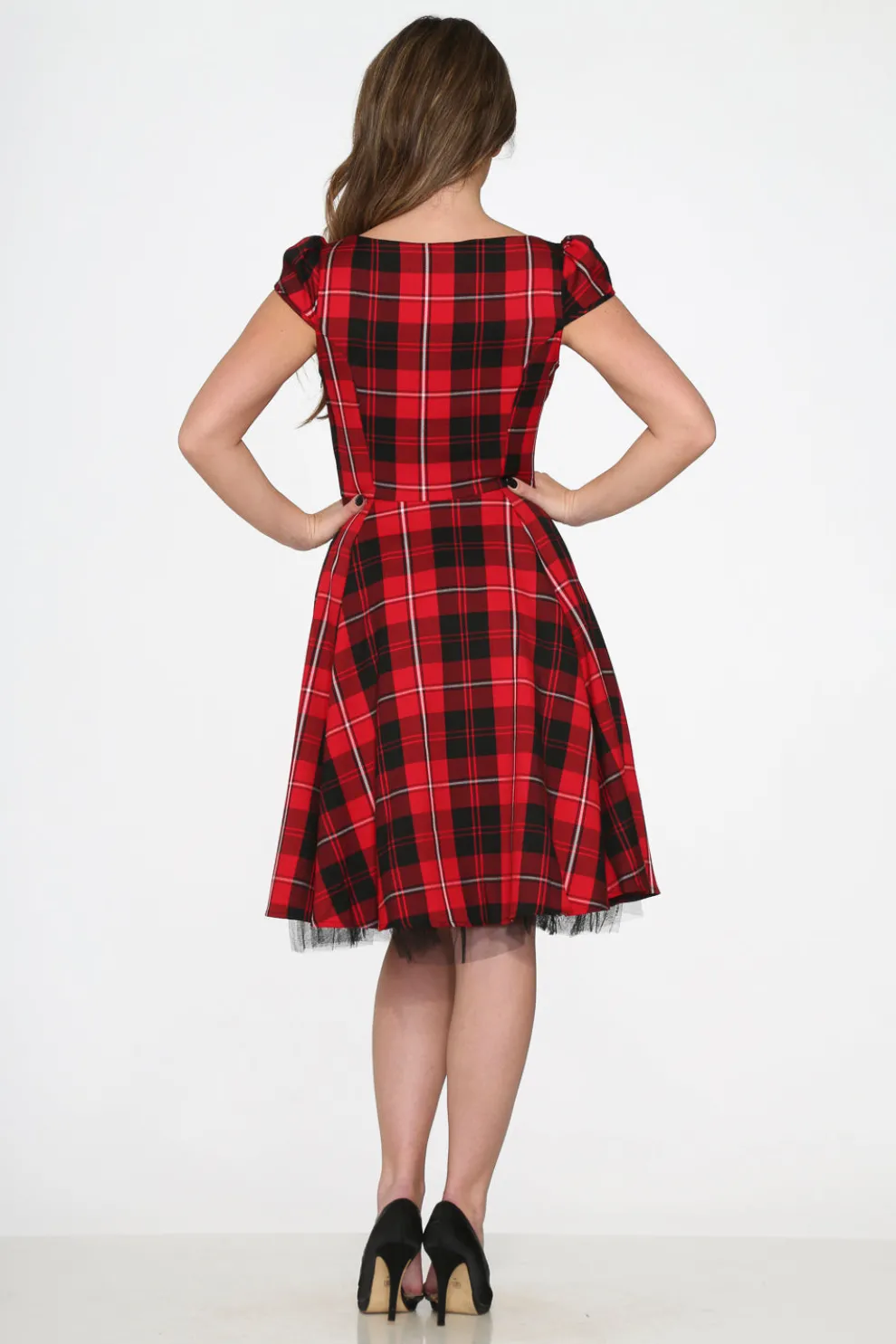 Red Plaid Swing Dress