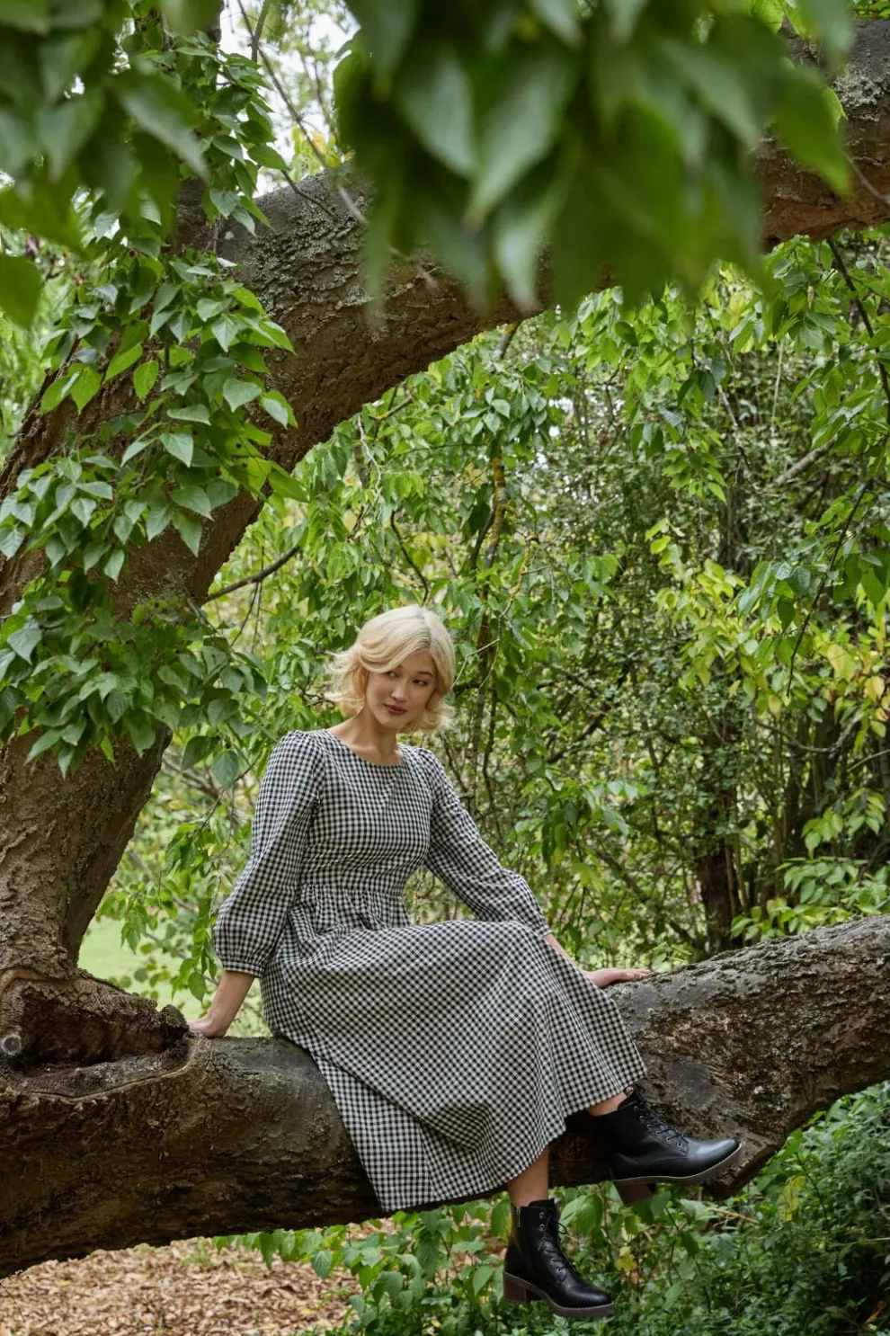 Renae Check Midi Dress