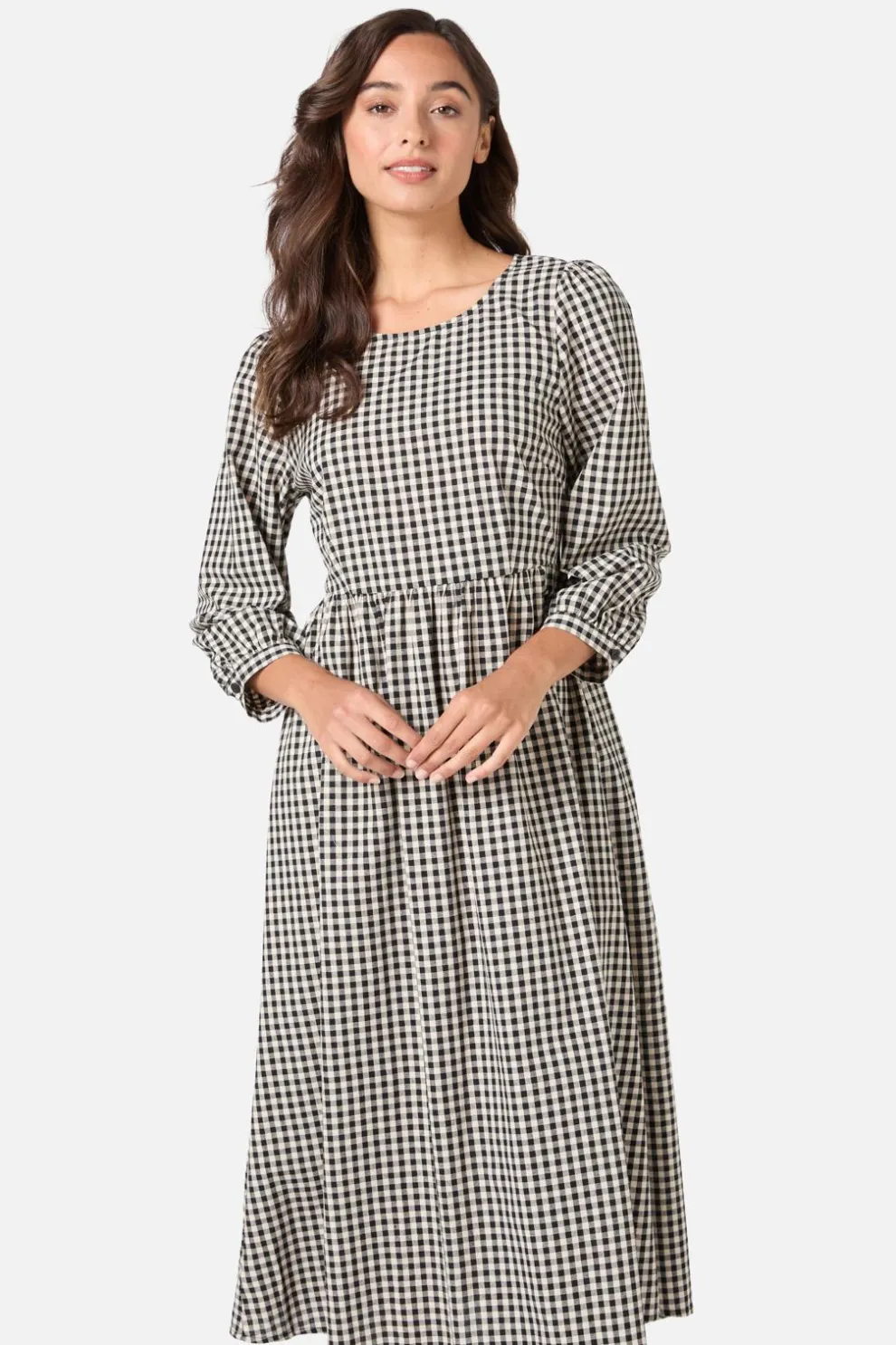 Renae Check Midi Dress