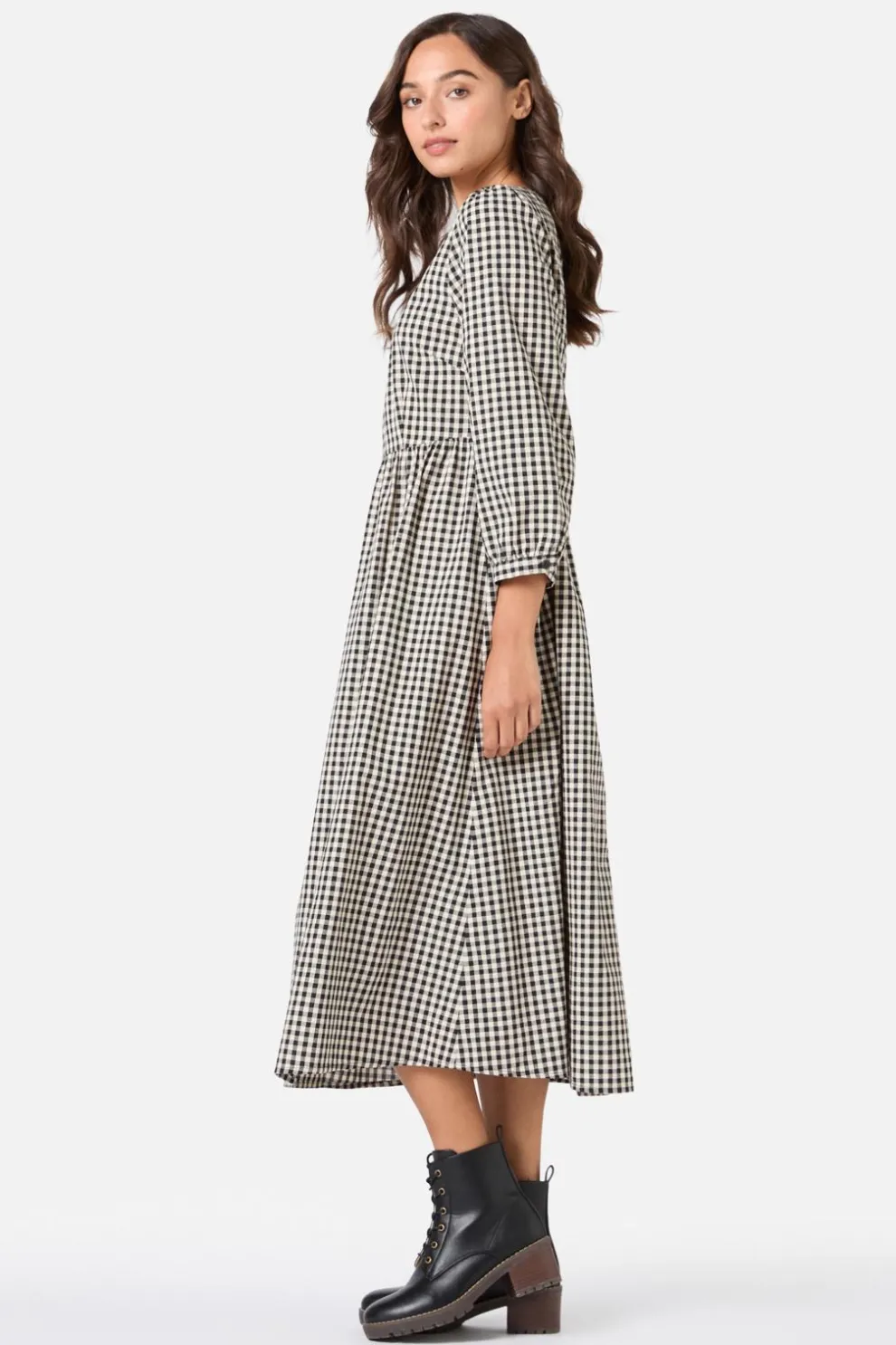 Renae Check Midi Dress