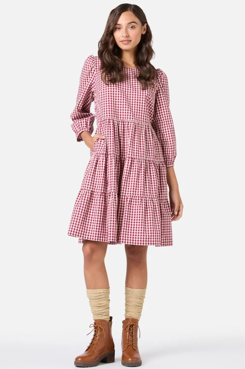 Renae Check Smock Dress