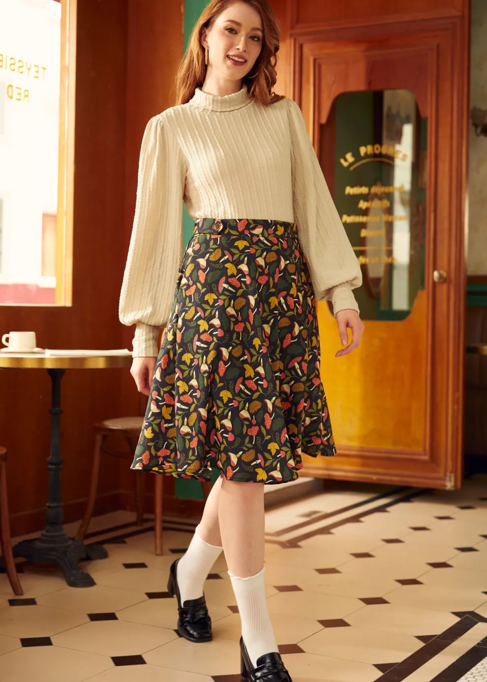 Retro Rendezvous Balloon Sleeve Turtleneck