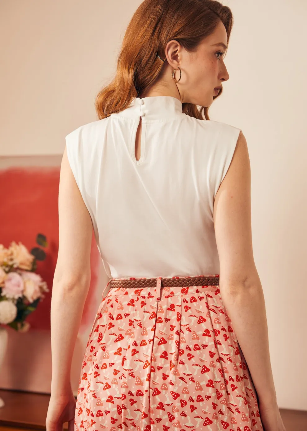 Retro Rendezvous Tie-Neck Top