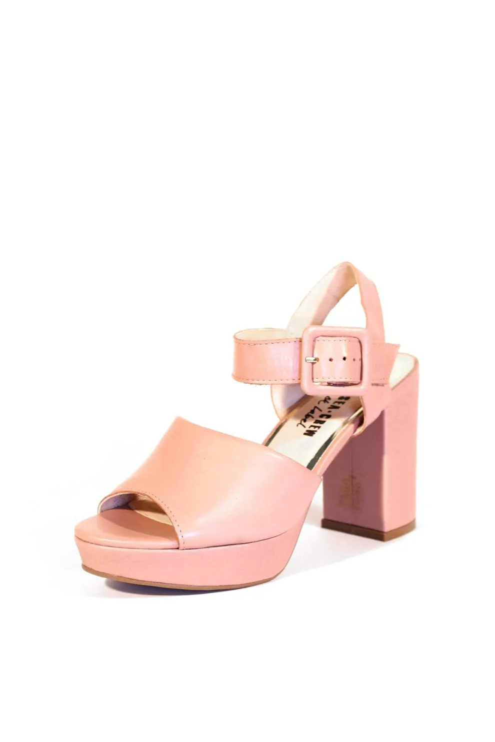 Rose Leather Platform Heels