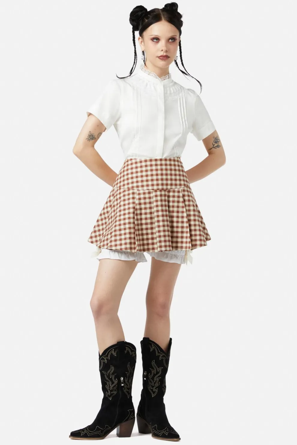 Saloon Gingham Skort