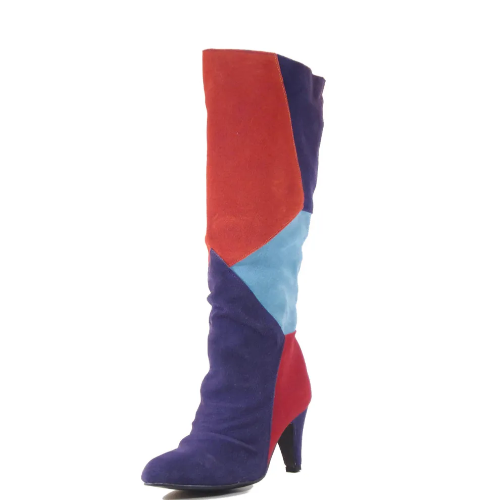 Samira Patchwork Tall Heeled Boots