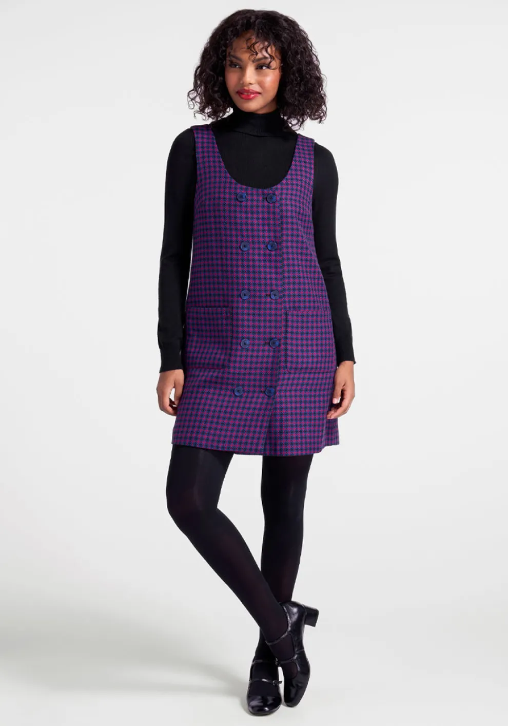 Schoolyard Sass Double-Breasted Jumper