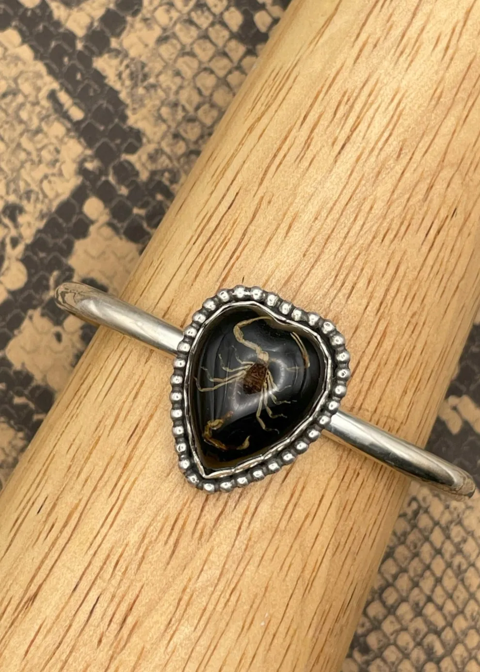 Scorpion Heart Cuff Bracelet