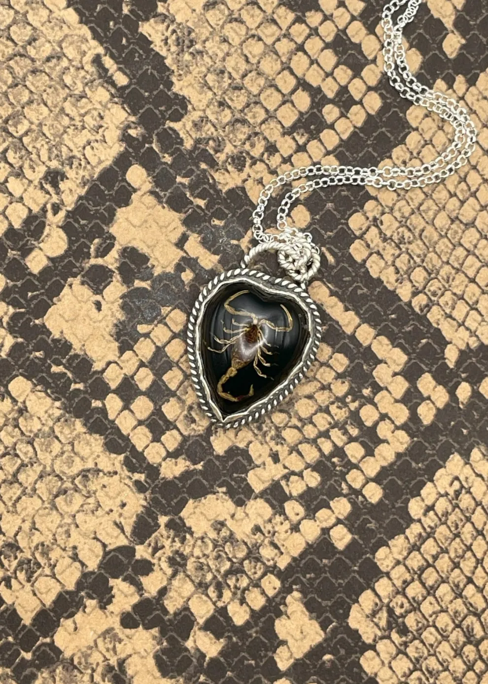 Scorpion Heart Pendant Necklace