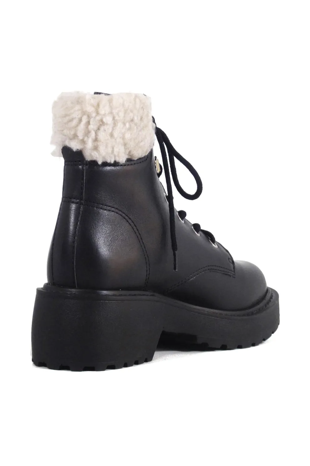 Seal Combat Boots with Shearling