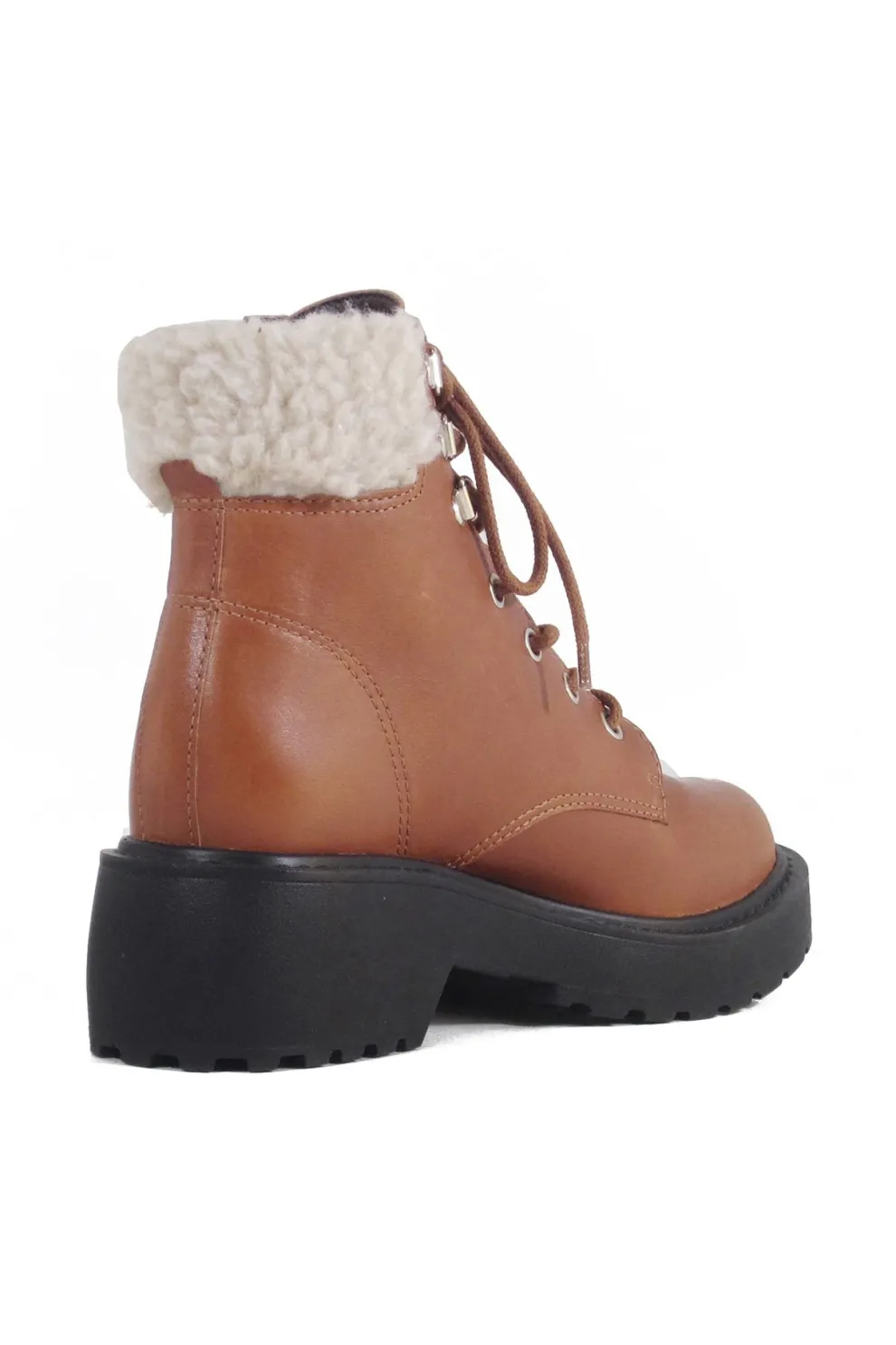 Seal Combat Boots with Shearling