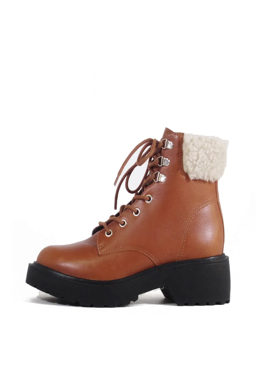 Seal Combat Boots with Shearling