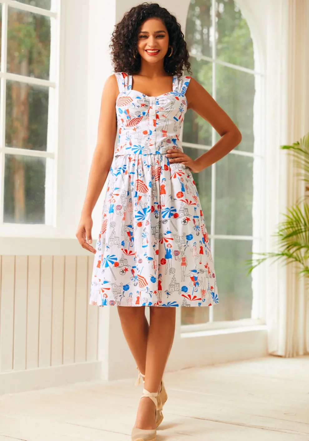 Seaside Mosaic Sleeveless Shirt