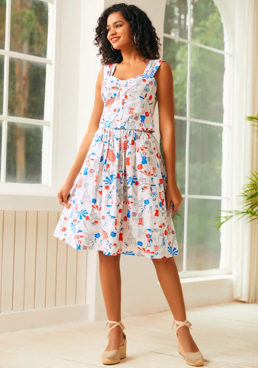 Seaside Mosaic Sleeveless Shirt