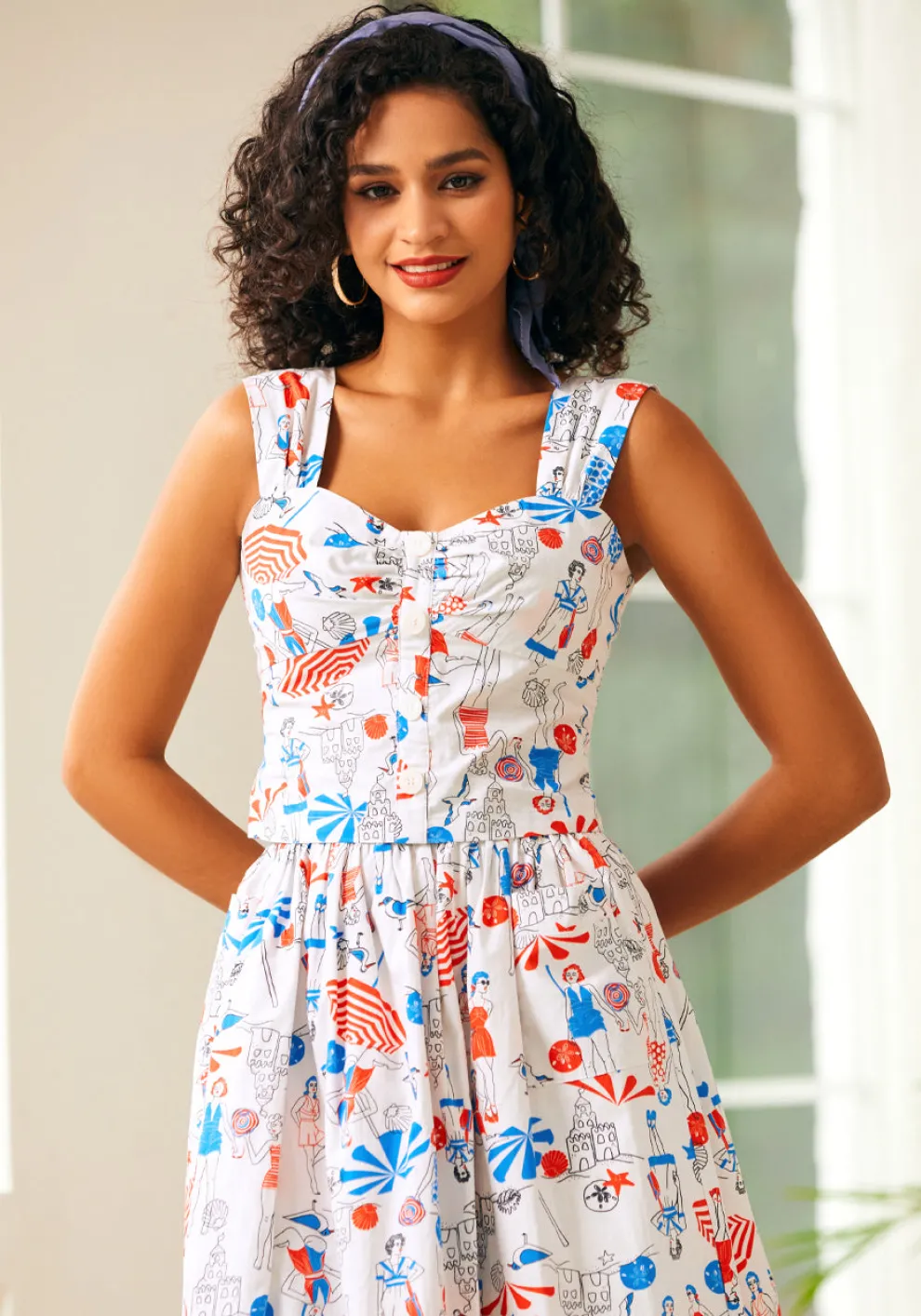 Seaside Mosaic Sleeveless Shirt