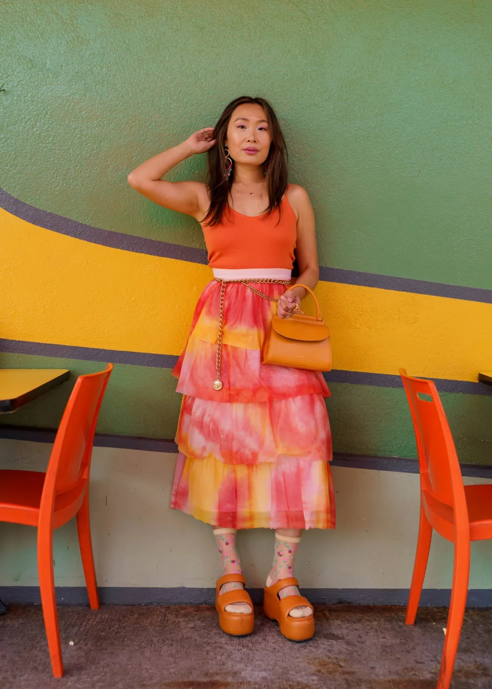 Sheer Rosettes Crew Sock