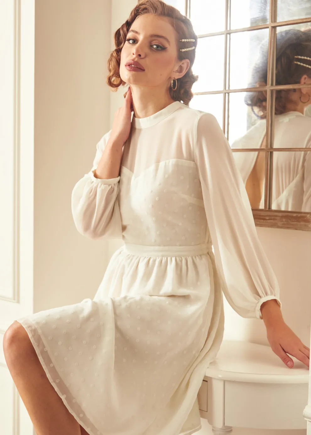 Sheerly Blessed In Bliss Fit and Flare Dress