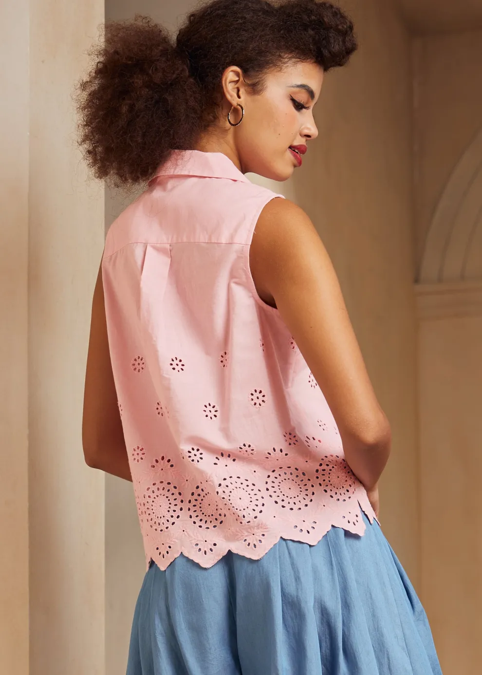 Spotlight Spark Embroidered Sleeveless Shirt