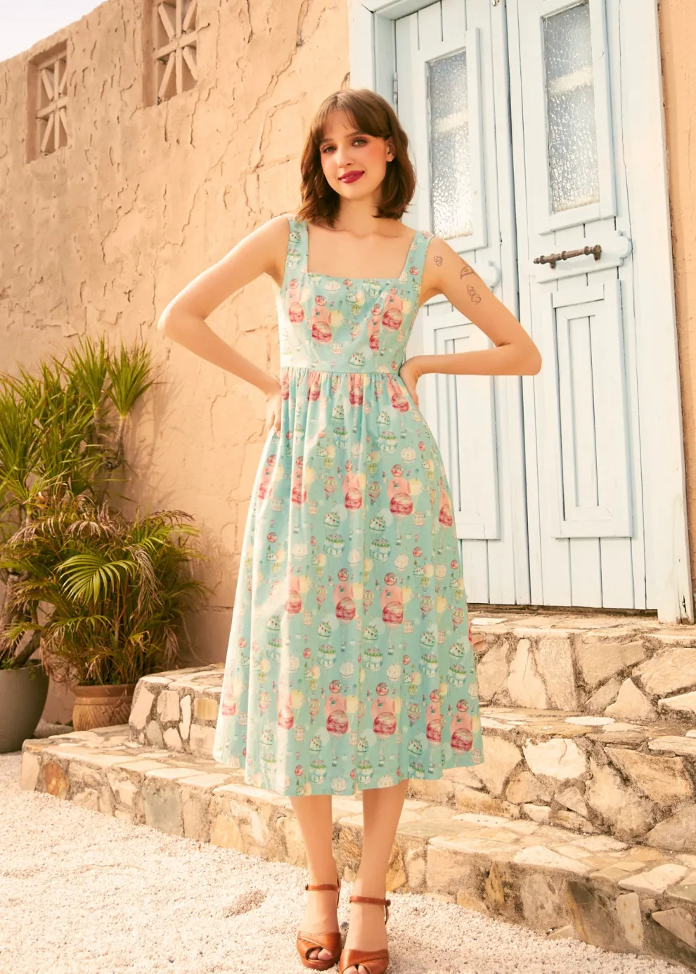 Squarely Charming Midi Dress