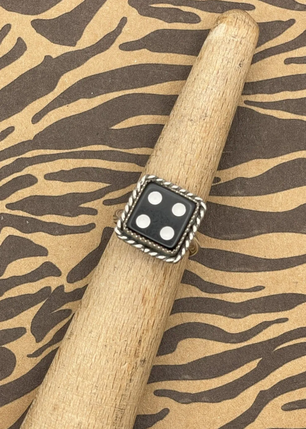 Sterling Silver Dice Ring