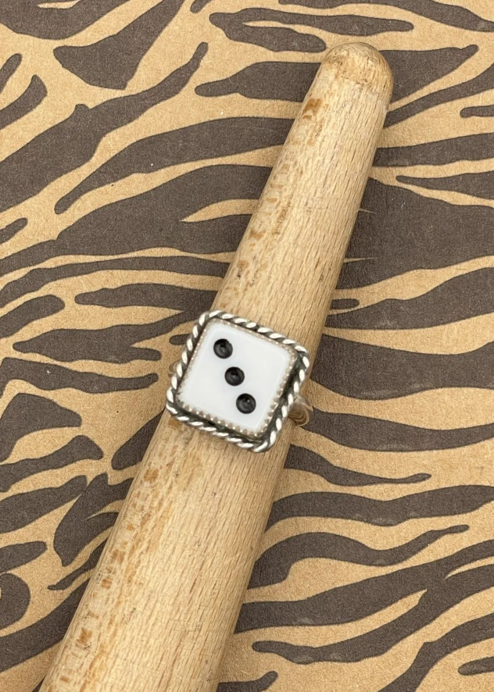Sterling Silver Dice Ring