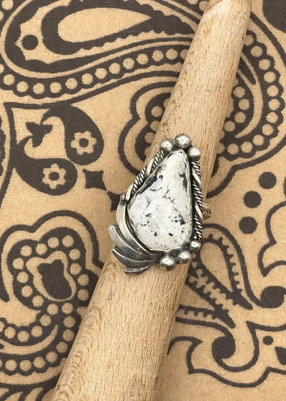 Sterling Silver White Buffalo Turquoise Ring