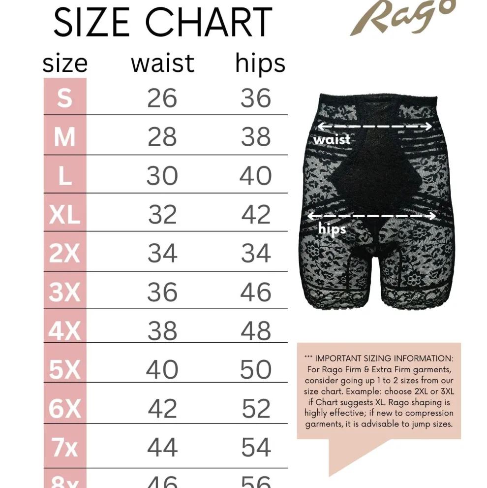 Style 6207 | No Roll High Waist Lace Thigh Slimmer with Extra Firm Support