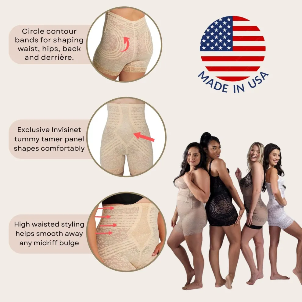 Style 6207 | No Roll High Waist Lace Thigh Slimmer with Extra Firm Support