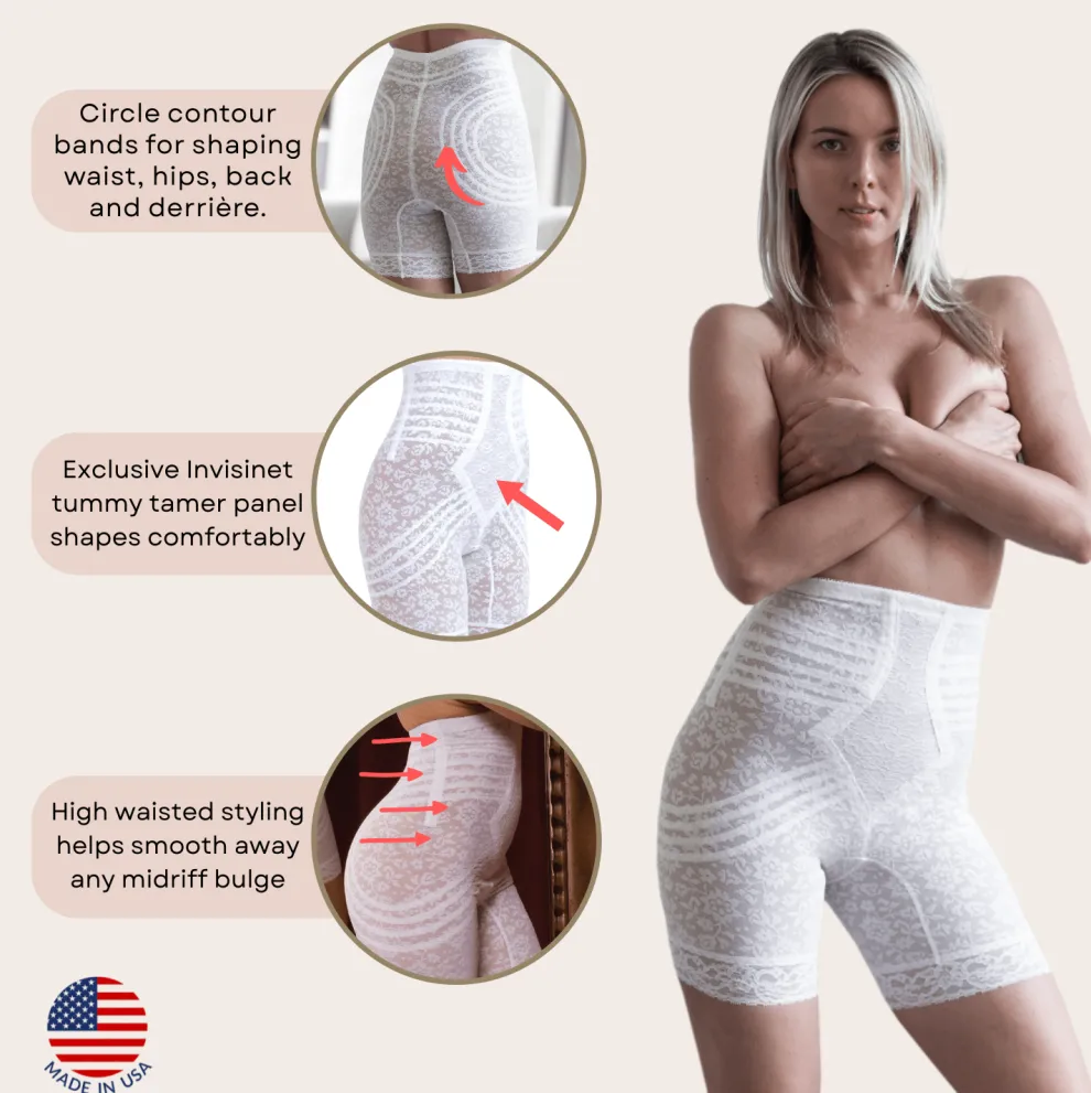 Style 6207 | No Roll High Waist Lace Thigh Slimmer with Extra Firm Support