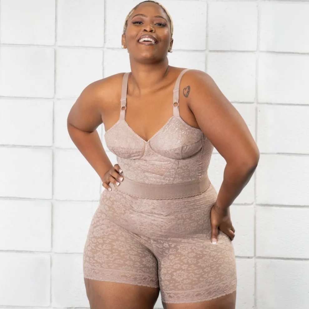 Style 6207 | No Roll High Waist Lace Thigh Slimmer with Extra Firm Support