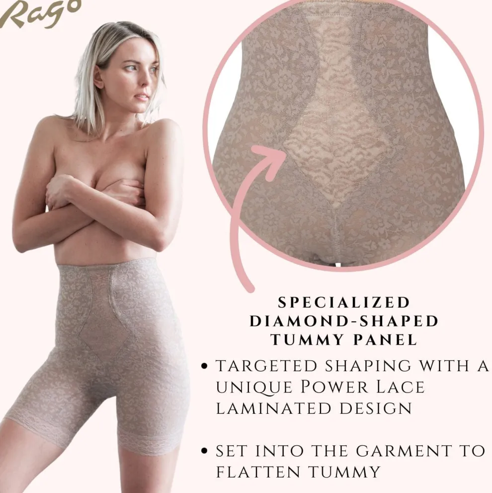 Style 6207 | No Roll High Waist Lace Thigh Slimmer with Extra Firm Support