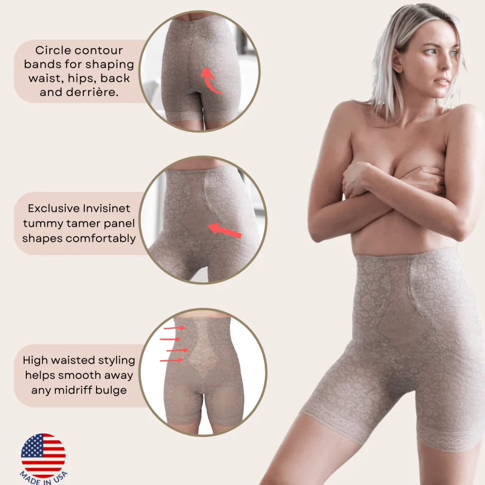 Style 6207 | No Roll High Waist Lace Thigh Slimmer with Extra Firm Support