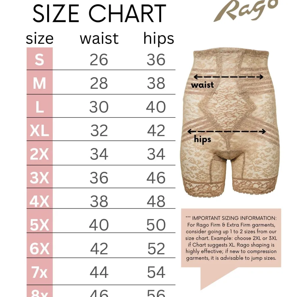 Style 6207 | No Roll High Waist Lace Thigh Slimmer with Extra Firm Support