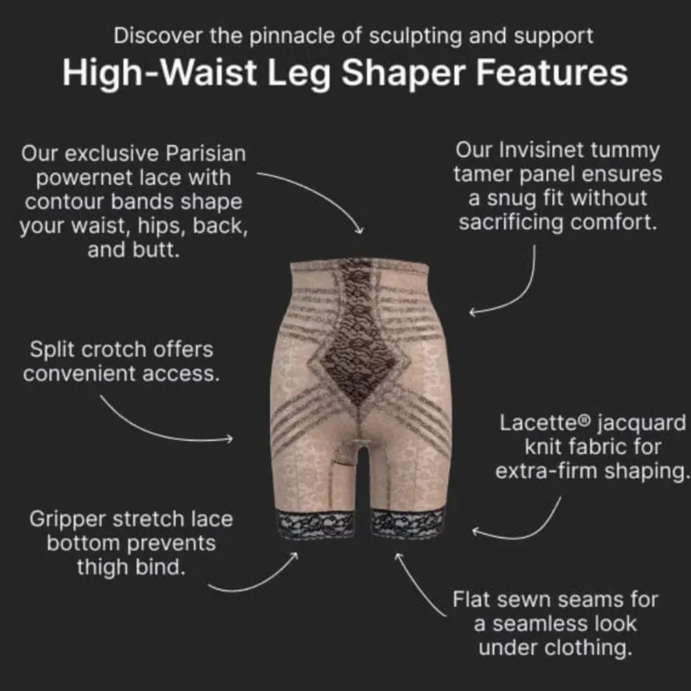 Style 6207 | No Roll High Waist Lace Thigh Slimmer with Extra Firm Support