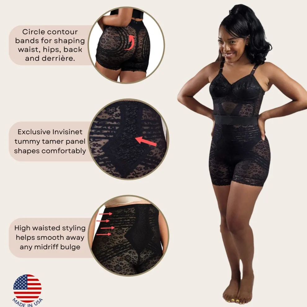 Style 6207 | No Roll High Waist Lace Thigh Slimmer with Extra Firm Support